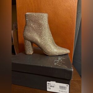 Betsey Johnson Cady Gold Ankle Boots for Women